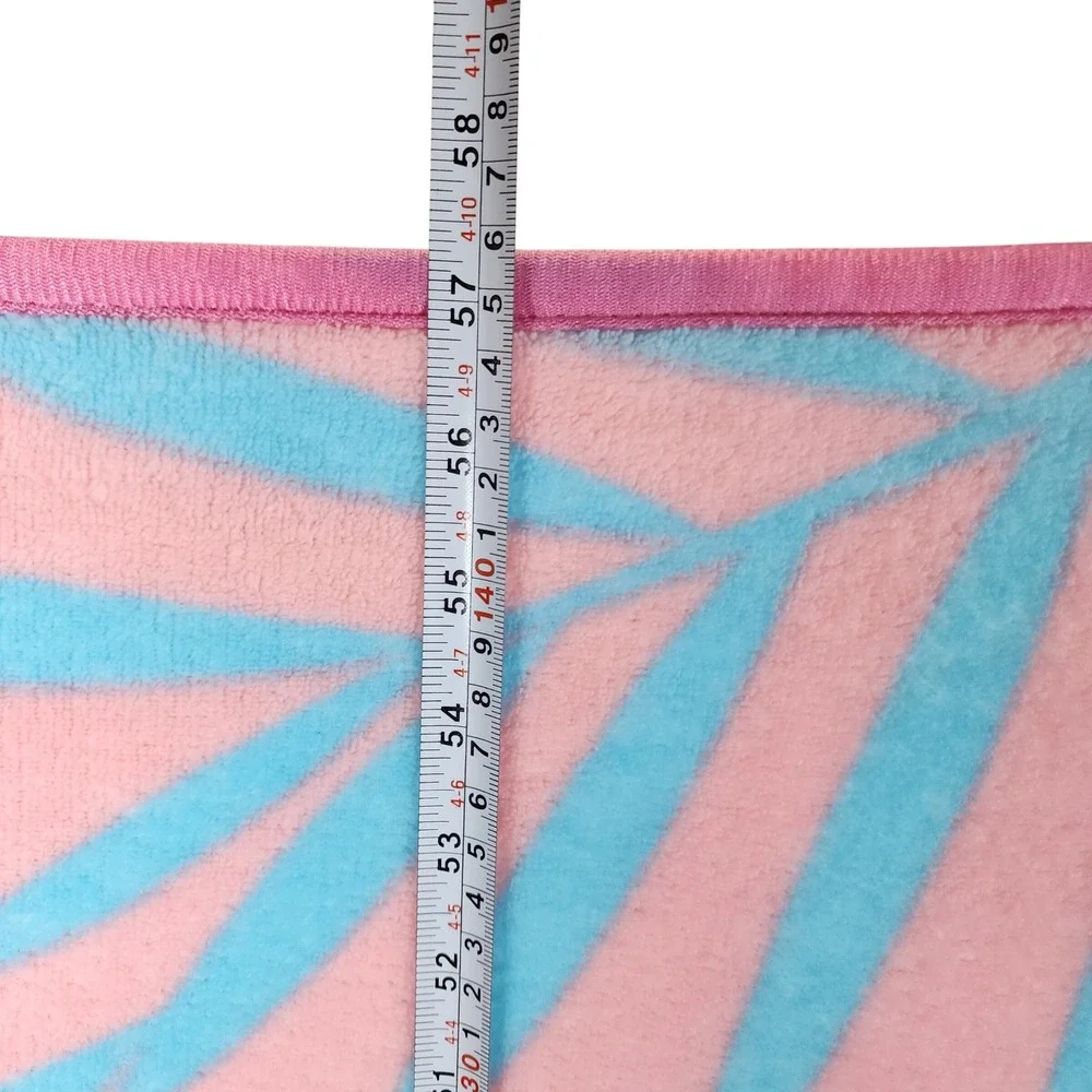 Disney Lilo & Stitch Pink Tropical Palm Leaf‎ Fleece Throw Blanket 44x57 RN18389